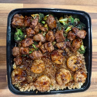 Steak Surf and Turf Shrimp Fire Plate