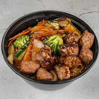 Strip Steak Garlic Noodle